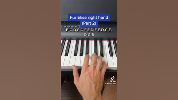 Thumbnail of Fur Elise Right Hand easy piano tutorial with note names (Part 2)