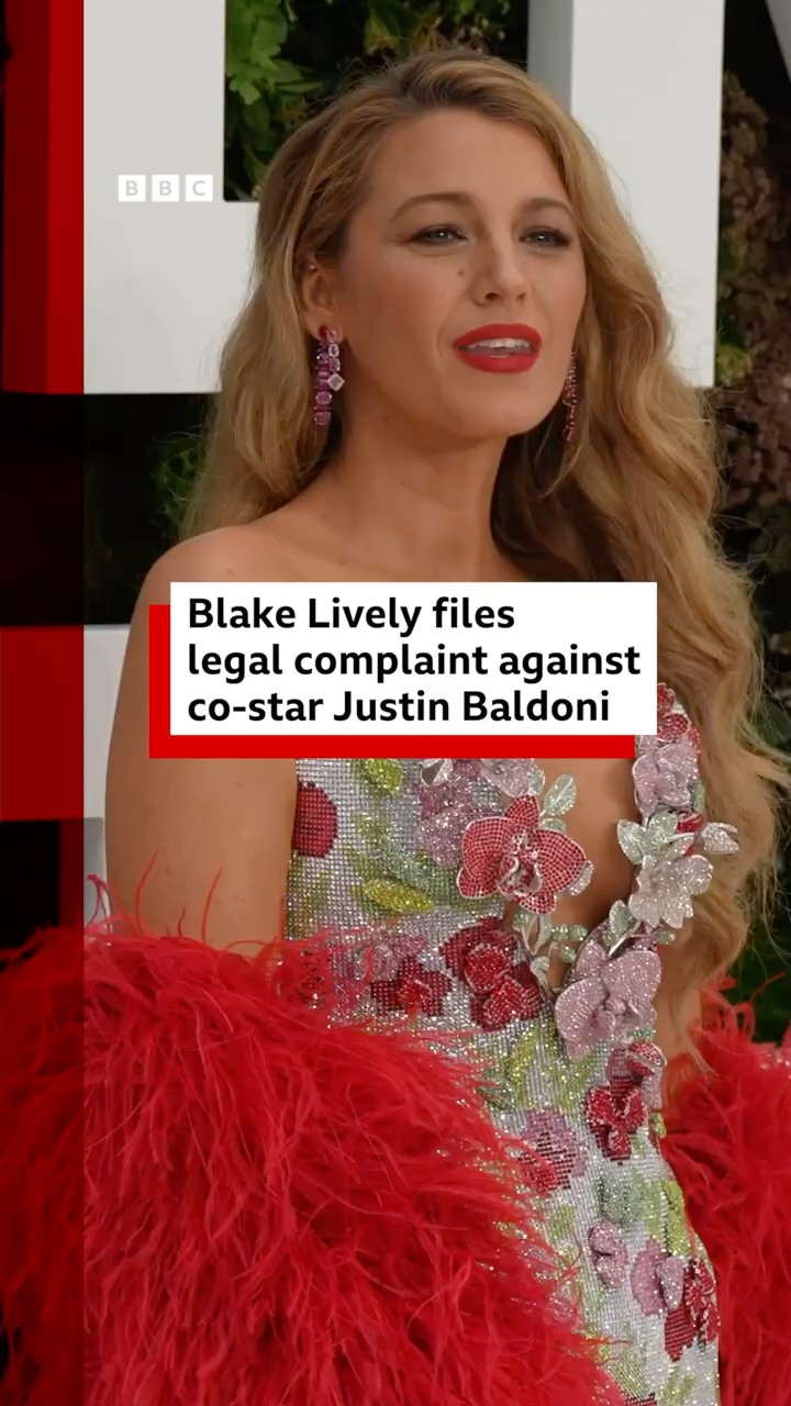 Blake Lively files legal complaint against Justin Baldoni. #BlakeLively #ItEndsWithUs #BBCNews
