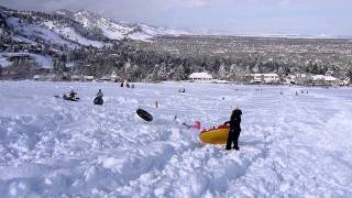 Sledding at Chautauqua in Boulder after Record Snowstorm - Feb 4, 2012