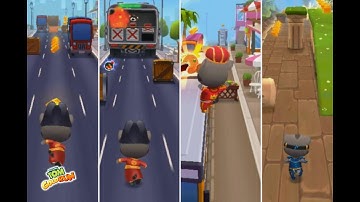 Talking Tom Hero vs Raccoon Boss - Talking Tom Gold Run iOS Android walkthrough gameplay