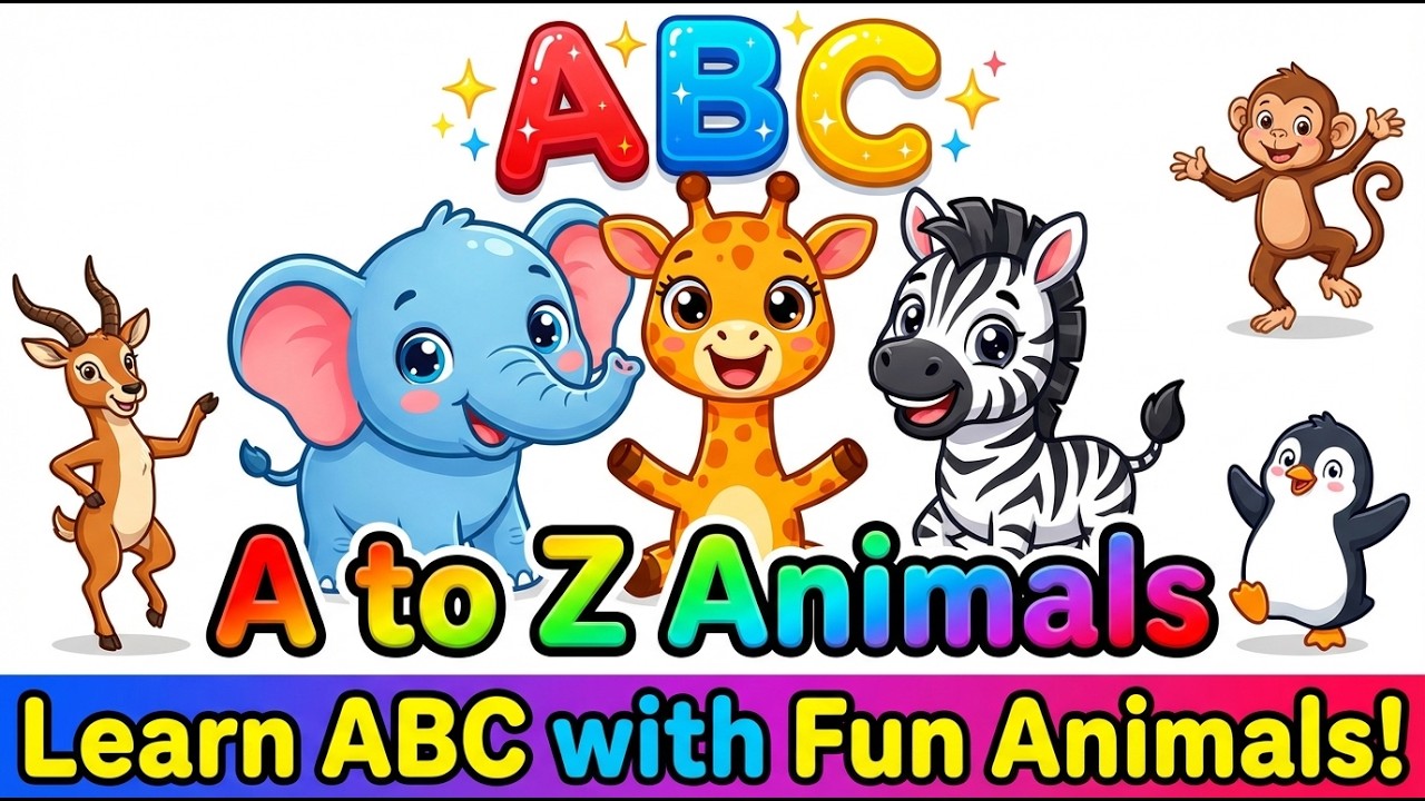 ABC Animals Song for Kids | A to Z Animal Alphabet Song with Cute ...