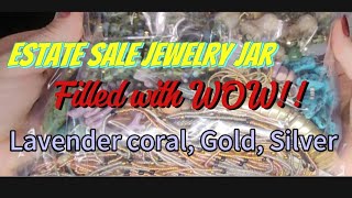 Estate Sale Mystery Jewelry Unboxing Lavender, red coral, tourquise silver, amber Thanksgiving bonus