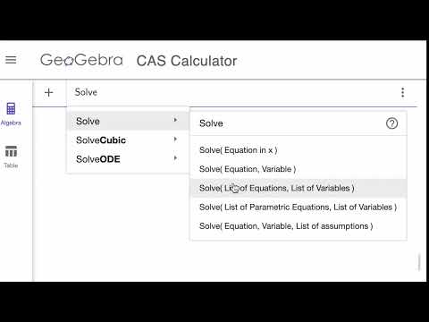 GeoGebra CAS tutorial