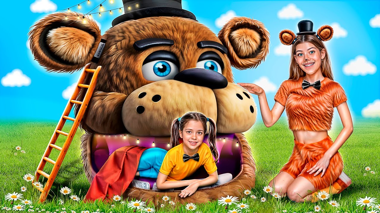 Freddy Fazbear için Küçük Bir Ev İnşa Ediyoruz! Freddy'de Beş Gece! FNaF ile Olağanüstü Saklambaç!