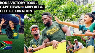 Boks Victory Tour/Cape Town airport & city celebration/ Rugby World Cup Champions
