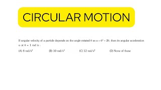 If angular velocity of a particle depends on the angle rotated #circularmotion #iitjee #neet #jee
