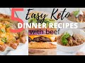 EASY KETO DINNER RECIPES USING BEEF + DINNER DONE IN 30 MINUTES!! --Keto Meal Prep Instructions!!