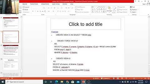Lecture 2.17 | DBMS | SQL | VIEW in SQL | Dr. Pushpa Choudhary