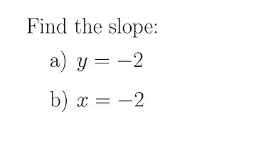 Finding the Slope of Horizontal and Vertical Lines