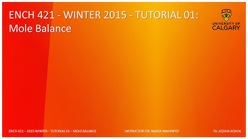 Chemical Reaction Engineering - Tutorial 01 - Mole