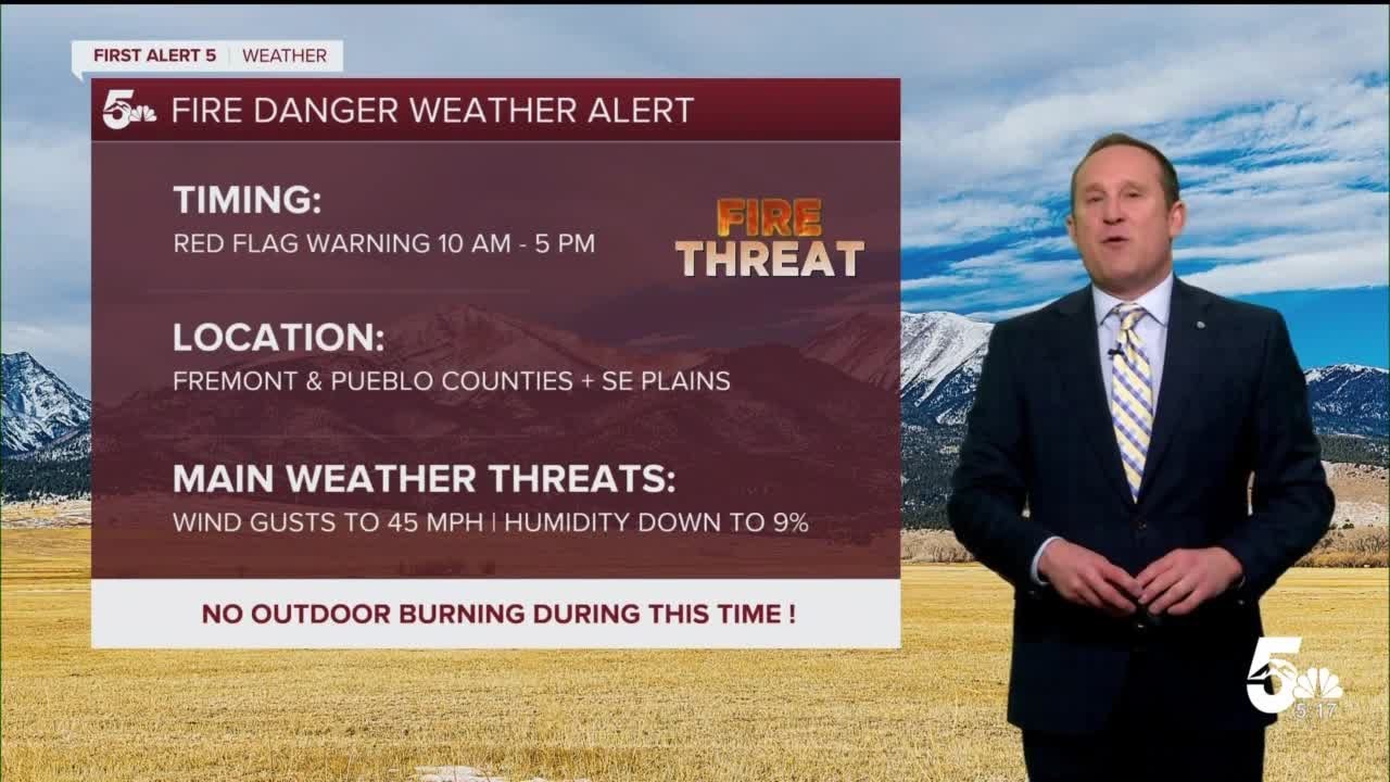 High fire danger on Tuesday, snow by Wednesday - YouTube
