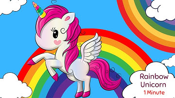 Rainbow Unicorn 1 Minute Timer Countdown with Music! | Timer for Kids