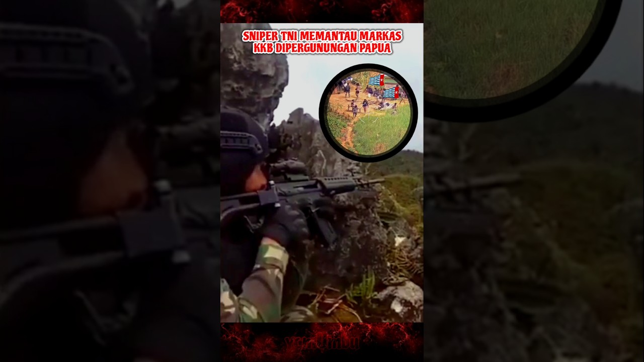 Sniper TNI Membidik Lokasi Markas KKB 