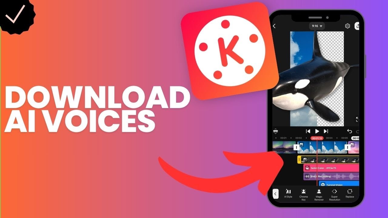 Как загрузить голоса, озвученные ИИ, в Kinemaster?