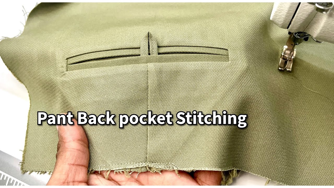 Pant back pocket stitching and tips / pant ka bone pocket banana sikhen / pant bone pocket stitching