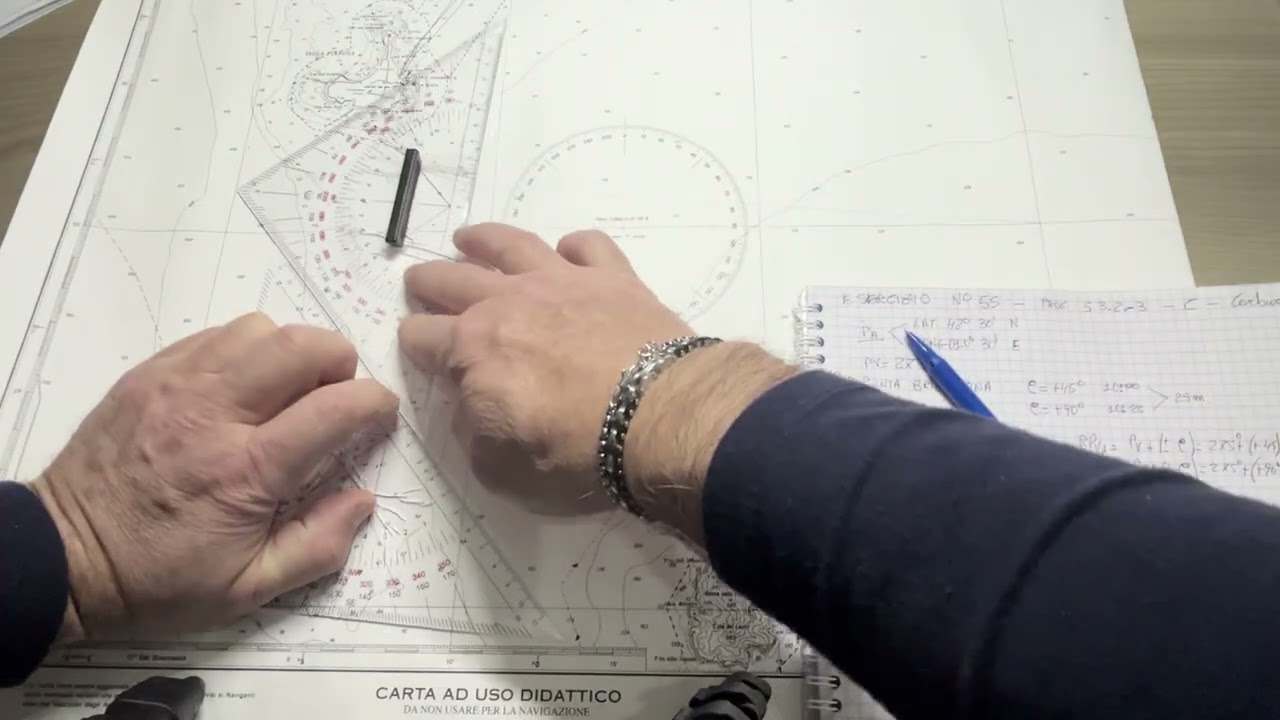 Patente Nautica ep. 55 - Carteggio Oltre Mappa 5D - Carburante (Esercizio 55 - 5.3.2-3)