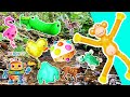 Kids Learn | Animal Names &amp; Fun Facts at the Stream: Monkey Flamingo Crocodile Giraffe