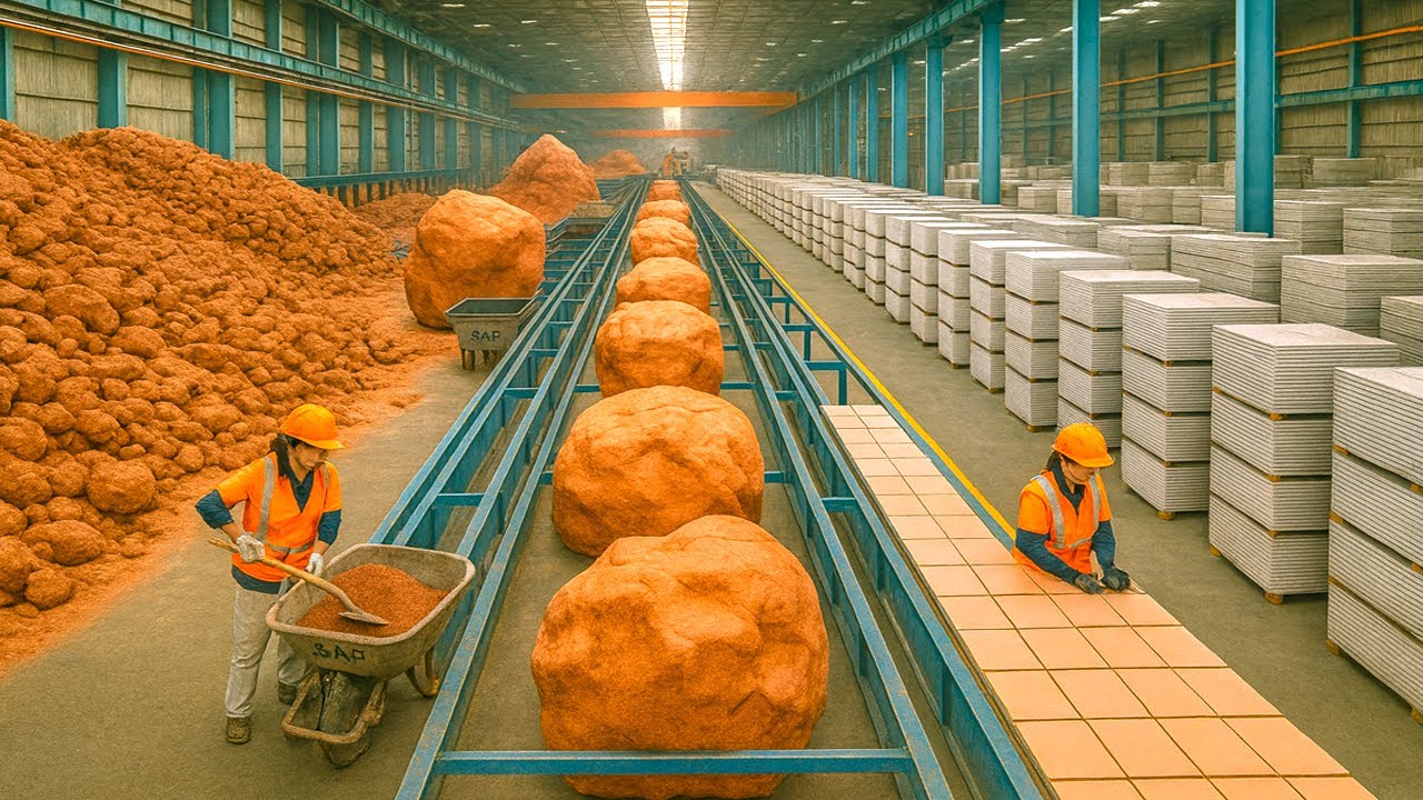 كَيْفَ يُصَنَّعُ آلَافُ قِطَعِ السِّيرَامِيك | العَمَلِيَّةُ الصِّنَاعِيَّة 🏭