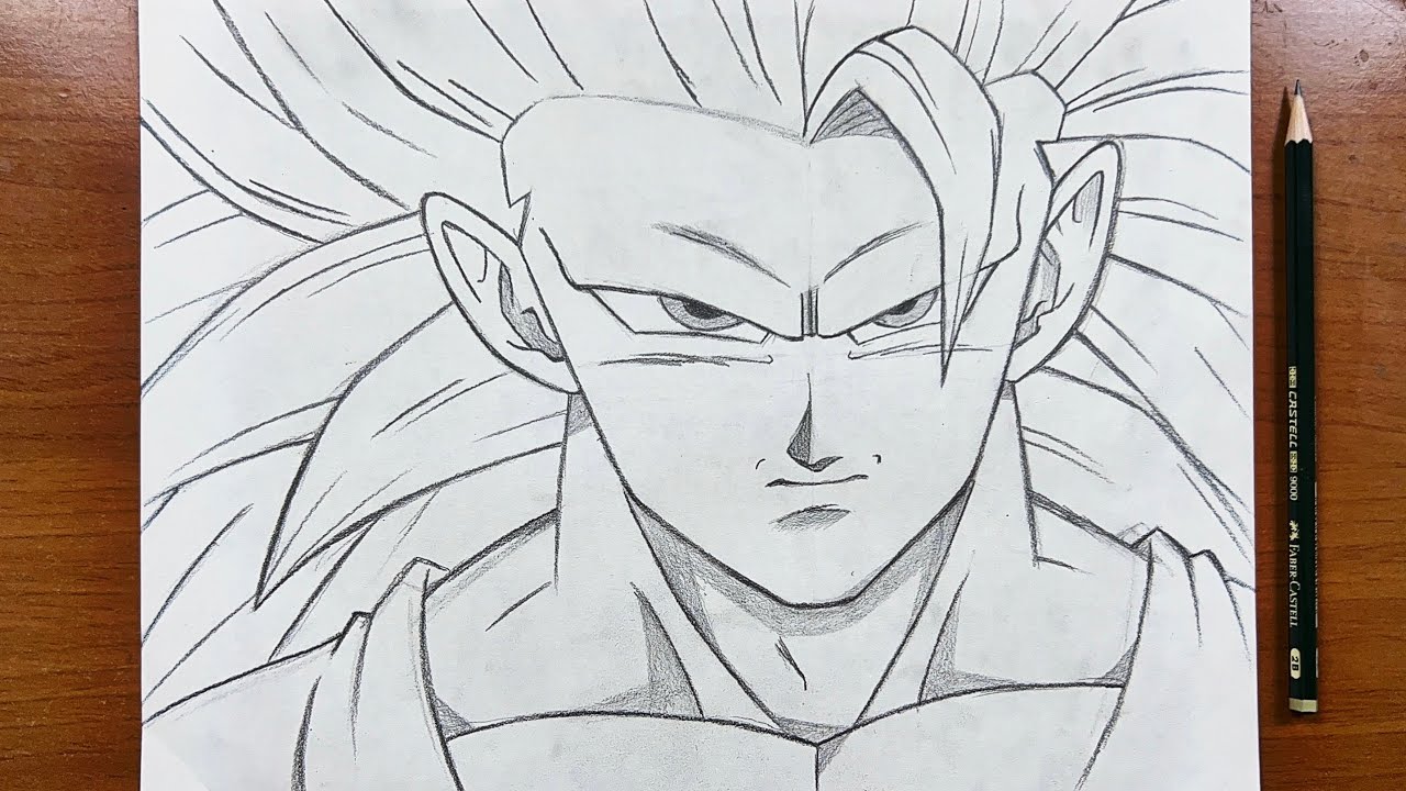 How To Draw Goku Super Saiyan 3 - Step By Step Tutorial! 