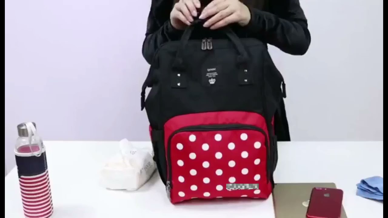 Cute Diaper Bag Backpack for Baby Girls/Boys, Personalized Polka Dot