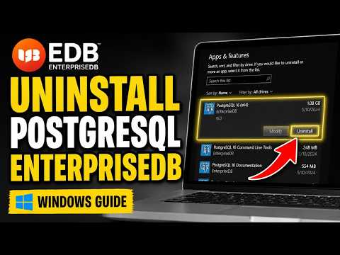 How to uninstall PostgreSQL from Windows using EnterpriseDB - Detailed Guide