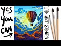 Hot Air Balloon Sunset | Easy Acrylic Painting STEP BY STEP  #6 | The Art Sherpa