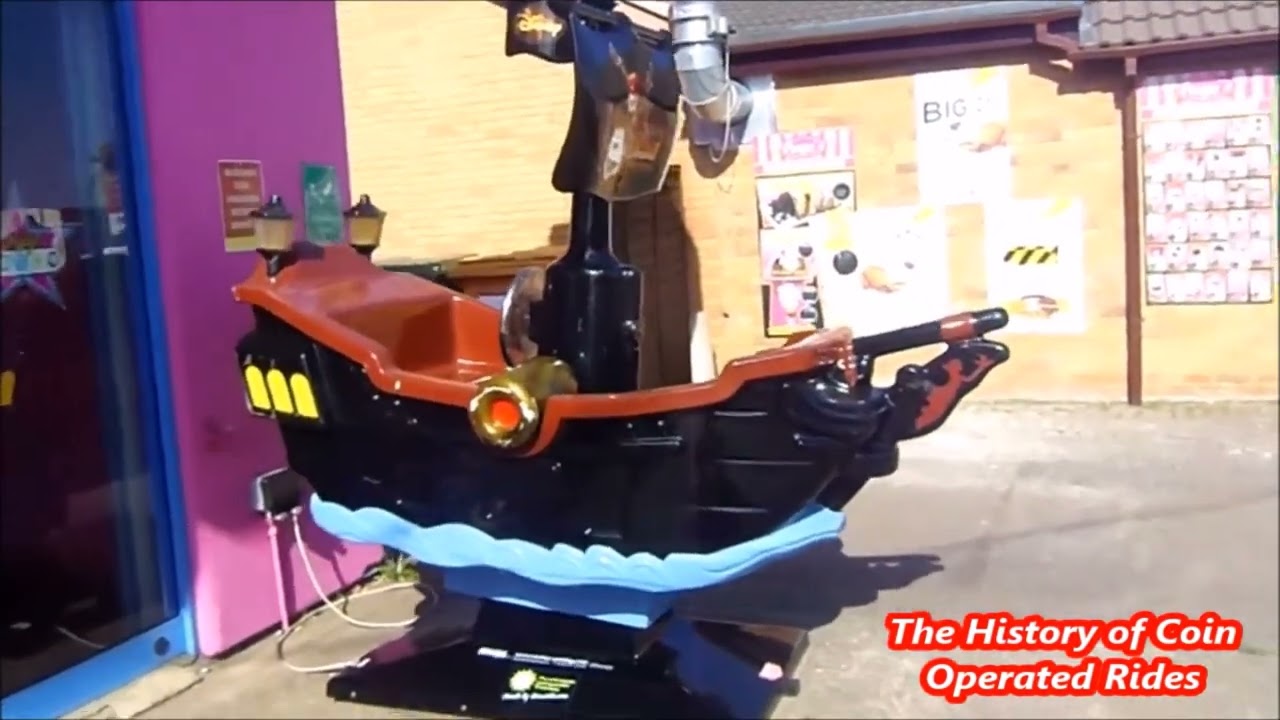 2000s Merkur Gaming Coin Operated Pirates of the Caribbean Ship Kiddie Ride - Black Pearl