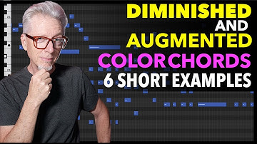 Verminderde en vergrote akkoorden. Voortstuwende energie en chromatische kleur (6 voorbeelden).