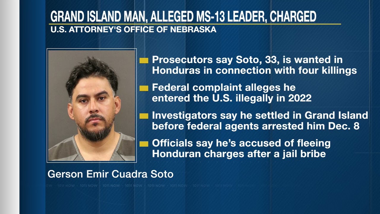 MS-13 leader wanted for assassination of four in Honduras arrested in Grand Island