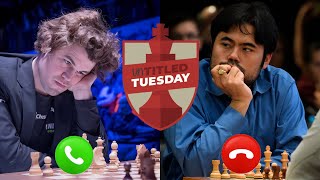 Hikaru Calls Magnus in Titled Tuesday