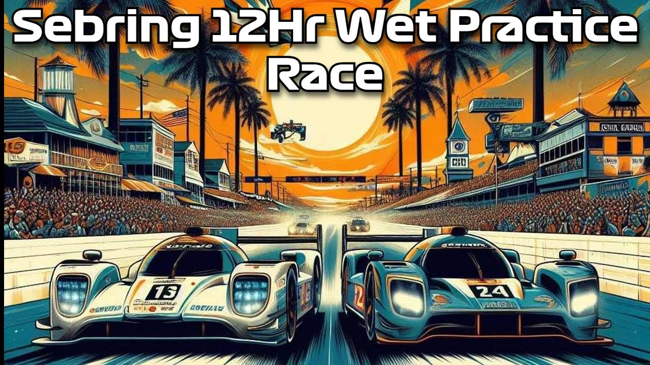 🔴Live iRacing Sebring 12Hr Practice race in the Rain - YouTube