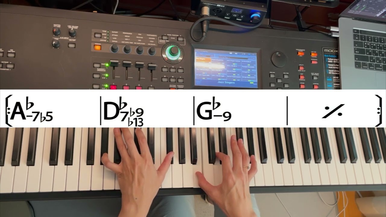 Minor 2-5-1 Jazz Piano Voicing Practice with 12 keys