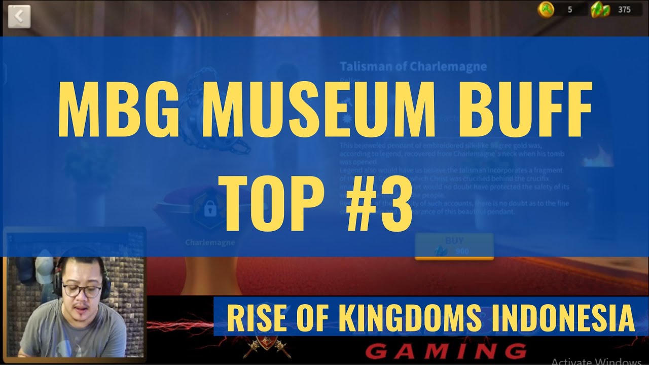 MBG TOP 3 MUSEUM BUFF [ RISE OF KINGDOMS INDONESIA ] - YouTube