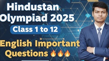 Hindustan Olympiad 2025 Class 1 to 12 🔥 English Important Questions ✅ by @AyushConnection 