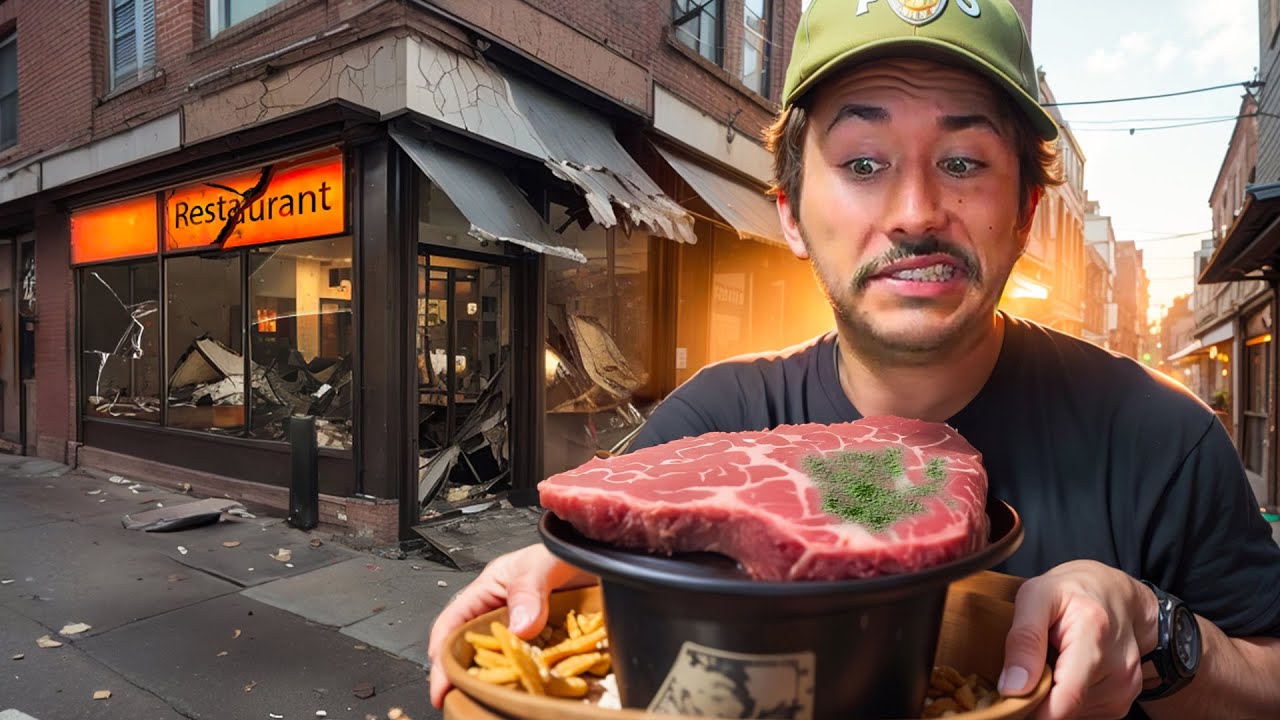 Eating at SKETCHY Restaurants For 24 Hours...