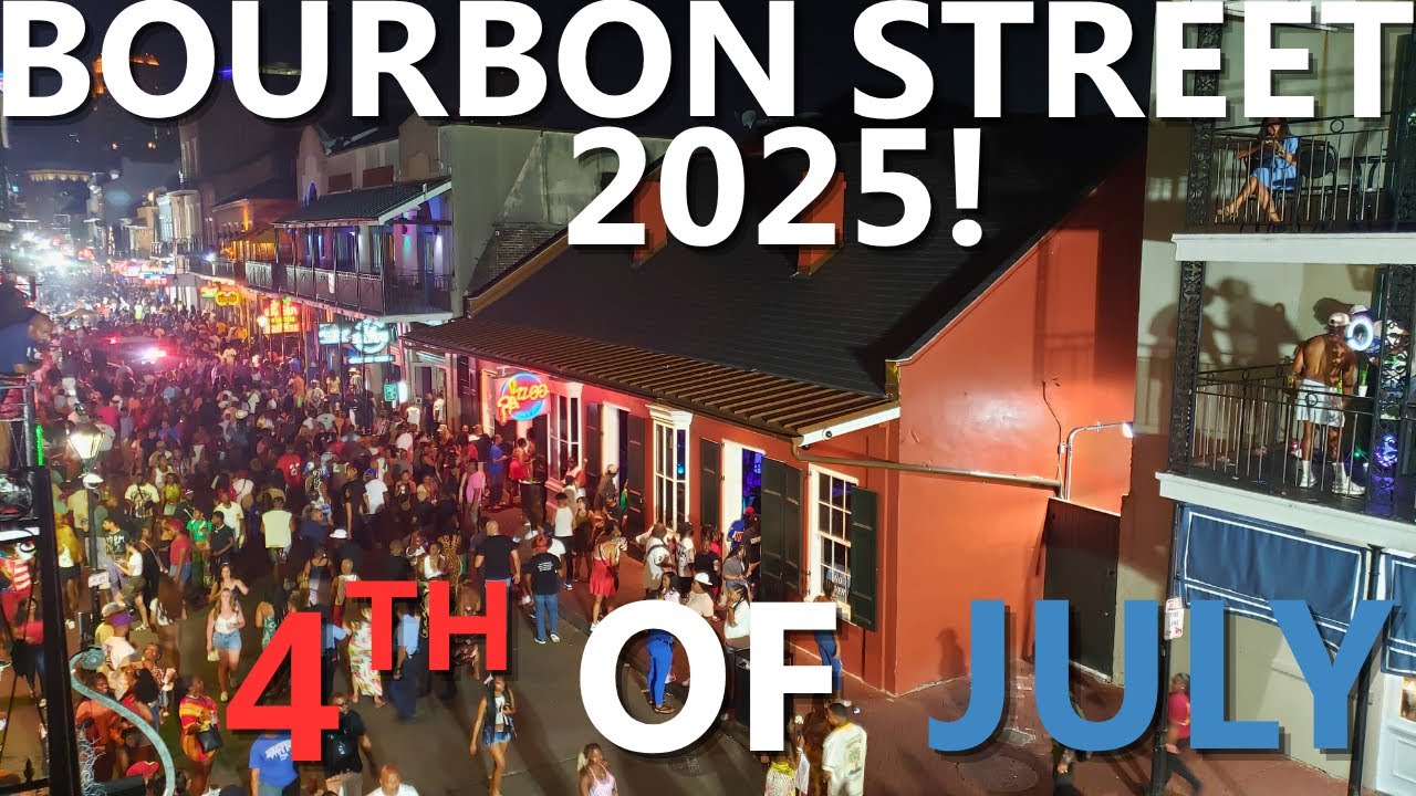 MASSIVE CROWDS on BOURBON STREET celebrating ESSENCE FESTIVAL 2025 and the 4th OF JULY!