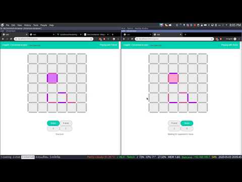 WebRTC P2P Dots & Boxes Game ! MLH Hack at Home