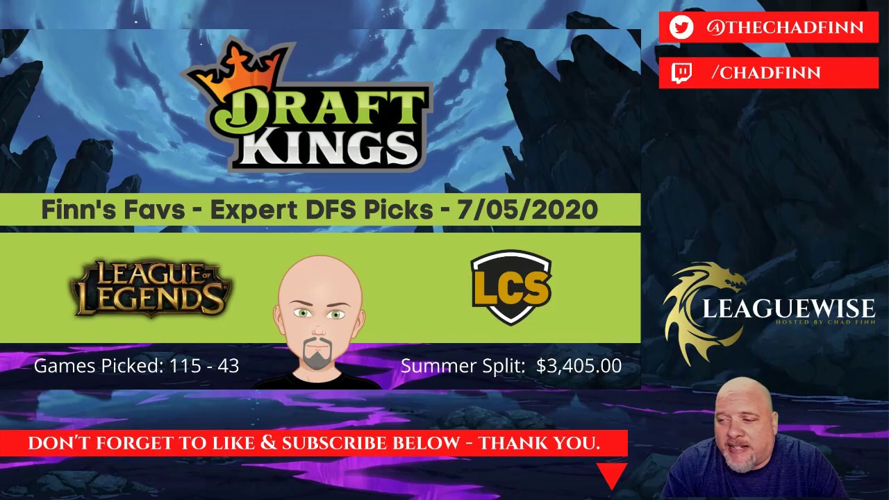 Draftkings League of Legends DFS LCS 7/5 DFS Expert Picks LOL DFS