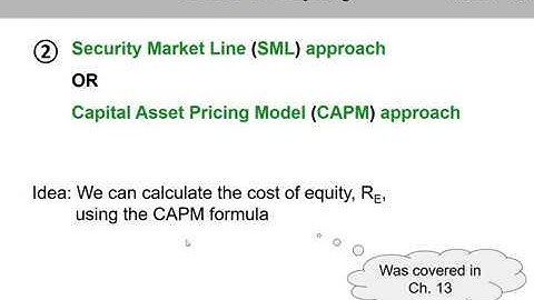 (5 of 17) Ch.14 - Cost of equity: example using "CAPM" approach