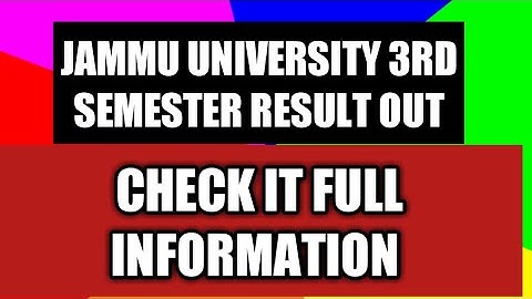 jammu university today big update ||3rd semester non cbcs result out ||