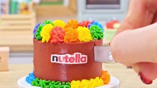 Yummy nutella cake recipe decoration |1000+miniature cake recipes @Miniaturecreations232