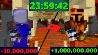 Turning 0 Coins Into 1 Billion In under 24 Hours On A new Profile (Ep.1): Hypixel Skyblock