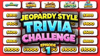 Jeopardy Trivia Challenge: Geography, Movies, History, Science & Logos! Episode 1 🎉
