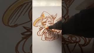 10 Sec, DRAWING Anime Witch Girl With marker Free hand doddle - #shorts #cuteart 10 Sec, DRAWING Anime Witch Girl With marker Free hand doddle - #shorts #cuteart
