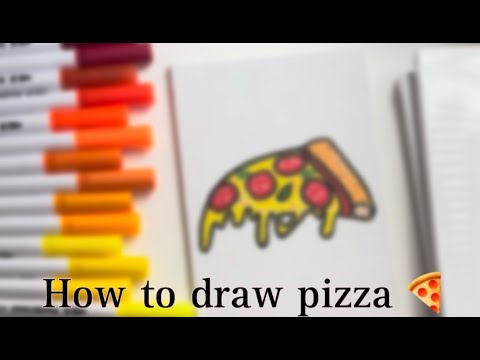 Learn how to draw pizza 🍕 ️ drawing and colouring pizza طريقه رسم ...