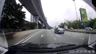 Swerving truck, at the start he was already swerving between two lanes.