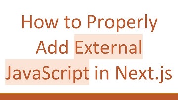How to Properly Add External JavaScript in Next.js