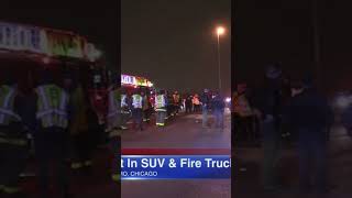 4 seriously hurt in expressway crash involving Chicago fire truck, officials say