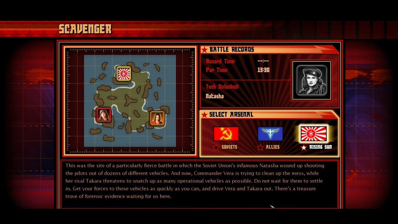 Red Alert 3 Uprising Commanders Challenges - Scavenger (Challenge 30 Walkthrough HD)