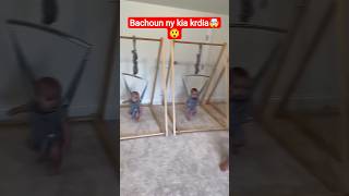 Father transforms Kid’s Playroom! 🎉 #funny #triplets #comedyeffect #kidsshorts😱
